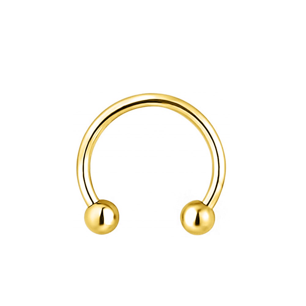 14K Real Gold Circular Barbell with Screw Balls 16GA(1.2mm)