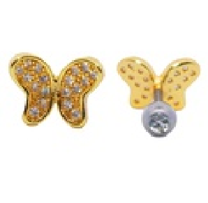 Barbell in Butterfly Design with Crystals