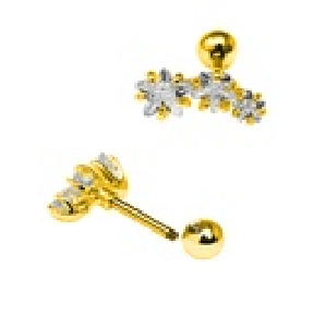 Barbell in Star Design with Crystals