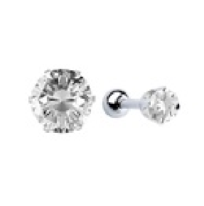 Barbell with 6mm Cubic Zirconia Stone