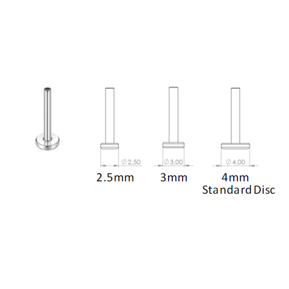 Titanium G23/ASTM F-136 Internally Threaded Labret Bar