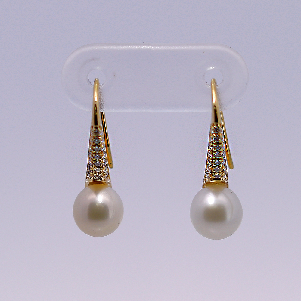 18K Real Gold Earring with Pearl 