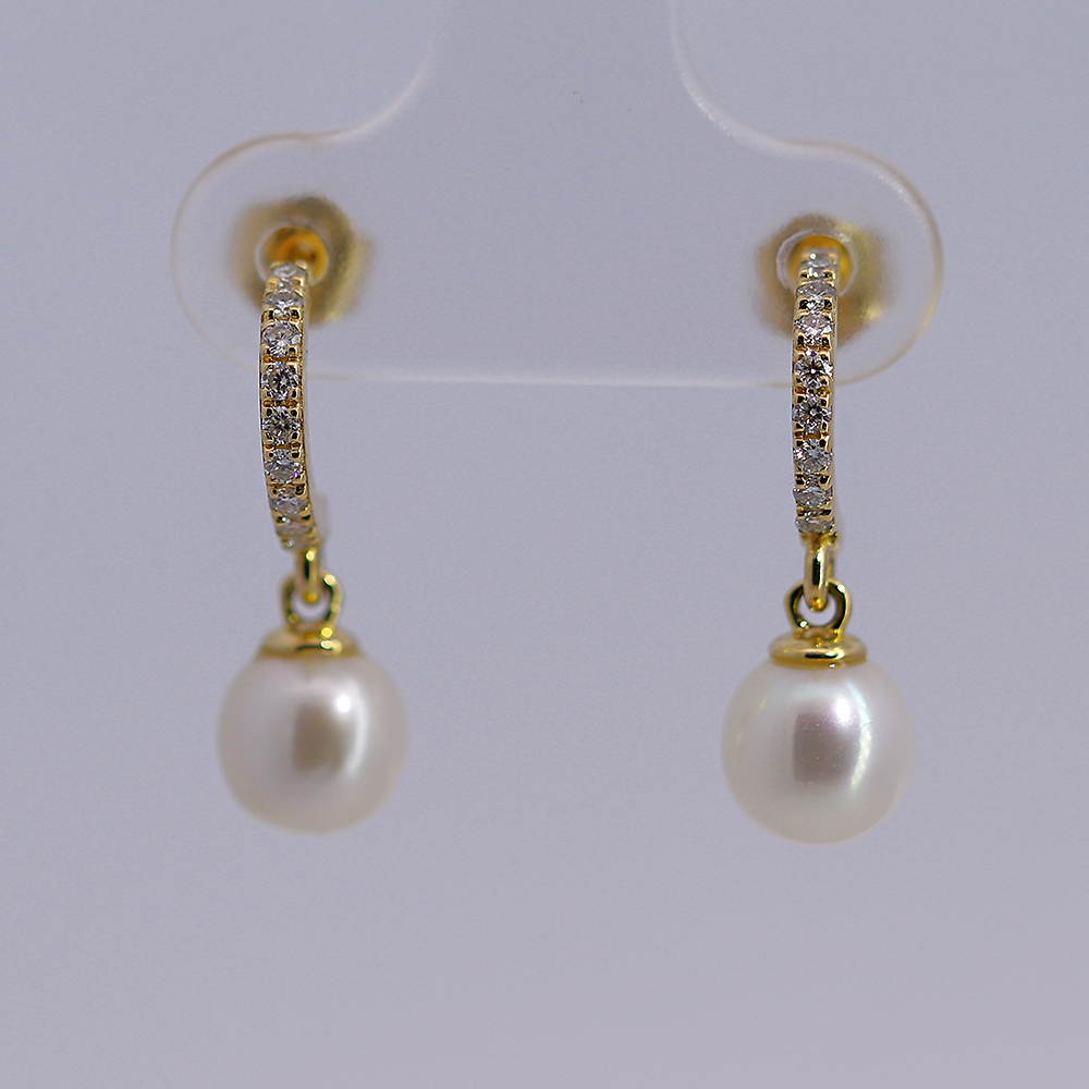 14K Real Gold Earring with Pearl  