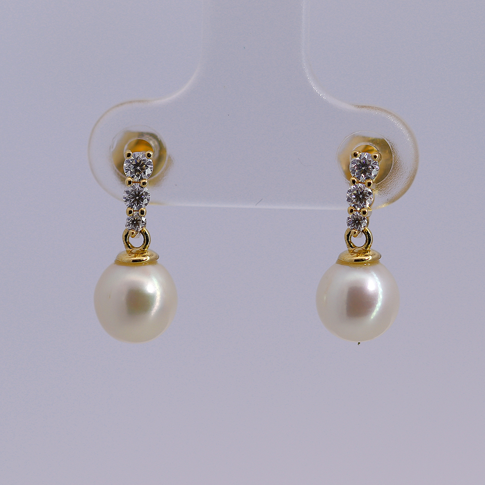 14K Real Gold Earring with Pearl