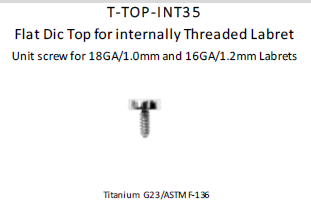 Titanium G23/ASTM F-136 Flat Disc For Internally Threaded Labret Unit Screw for 18GA/1.0mm, 16GA/1.2mm And 14GA/1.6mm  