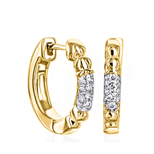 14K Gold Huggies Earring with Stone 