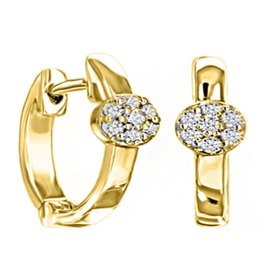 18K Gold Huggies Earring with Stone 