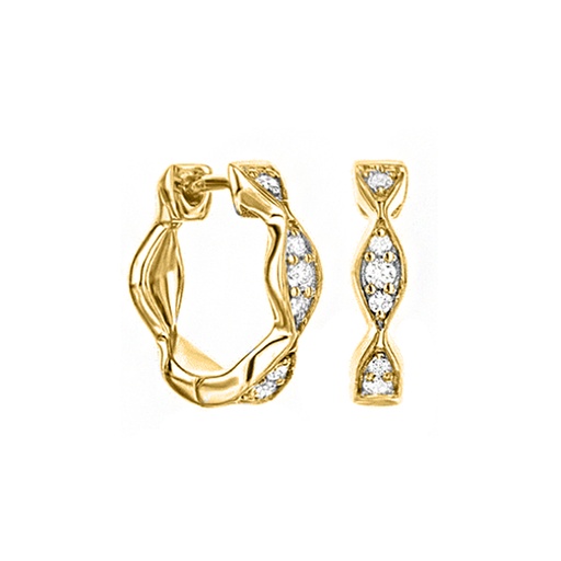 18K Gold Huggies Earring with Stone