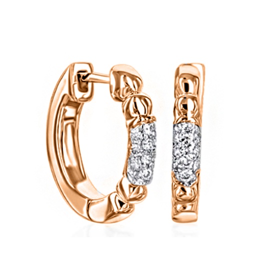 18K Gold Huggies Earring with  Stone 