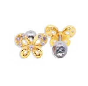 Barbell in Butterfly Design with Crystals 