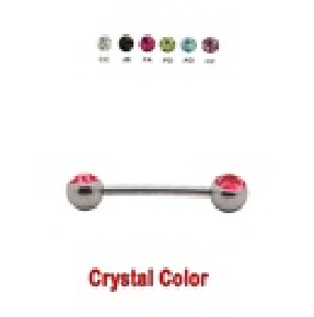 Barbell with Double Side Setted Crystal Balls