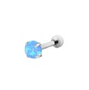 Barbell with Single Prone Setted Opal Ball 