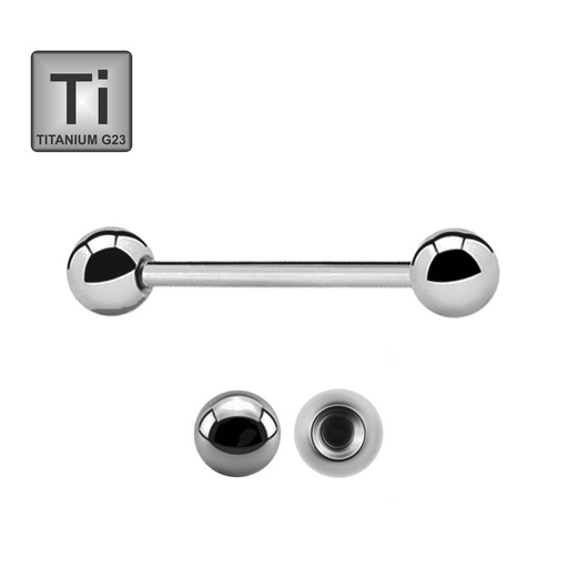 Titanium G23/ASTM F-136 Barbell with Ball 