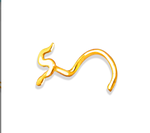 14K Real Gold Nose Spiral with Snake Design - 23GA(0.6mm) 