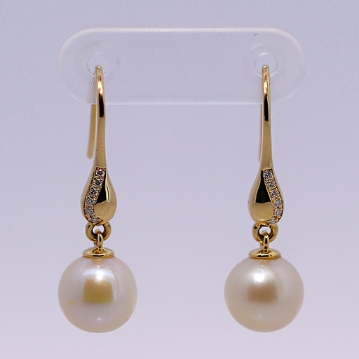 [GG-Ear281] 14K Real Gold Earring with Pearl