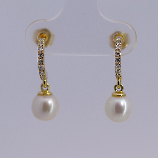 [GG-EAR282] 14K Real Gold Earring with Pearl  