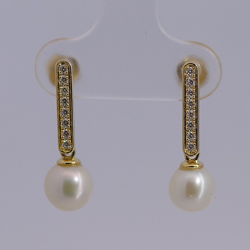 [GG-EAR285] 14K Real Gold Earring with Pearl 