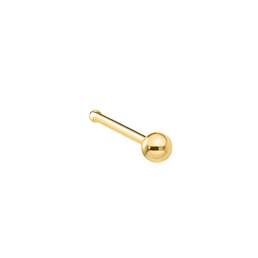 18K Real Gold Nose Stud with Ball - 23GA(0.6mm)  