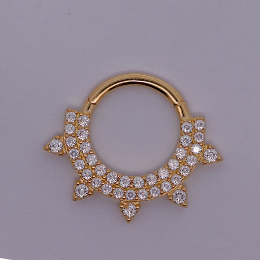 18K Real Gold Segment Clicker with Stone  