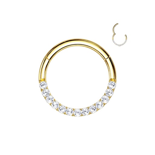 14K Real Gold Segment Clicker with Stone    